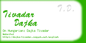 tivadar dajka business card